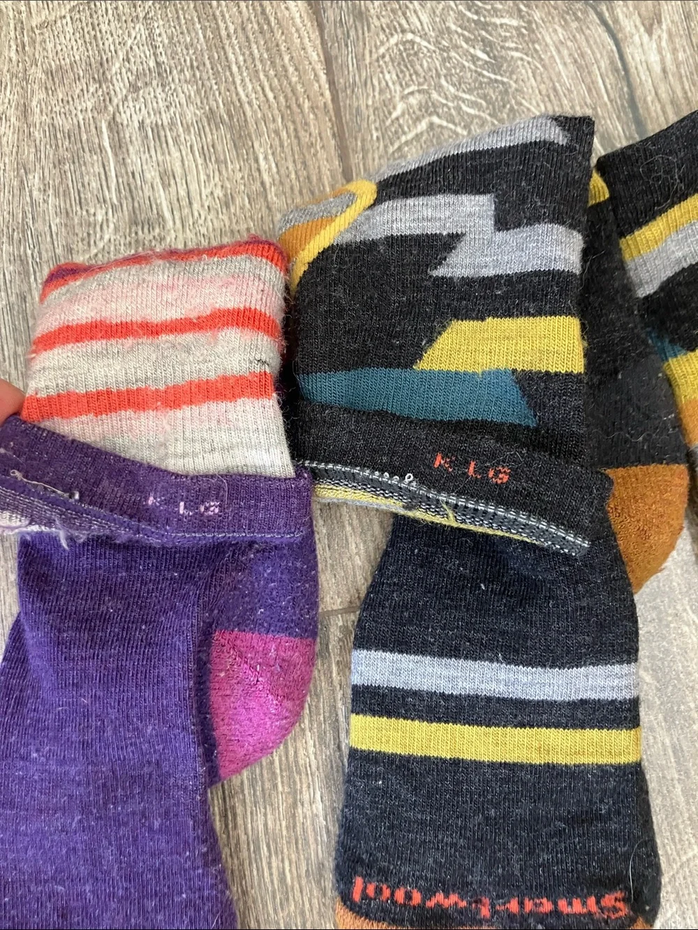 Smartwool Kids Crew Socks - Purple, Pink & Black with Gold